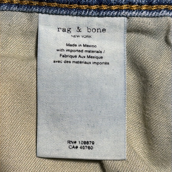 Rag & Bone Dre Low-Rise Slim Boyfriend Bellview Wash Women’s 31 - Picture 14 of 16